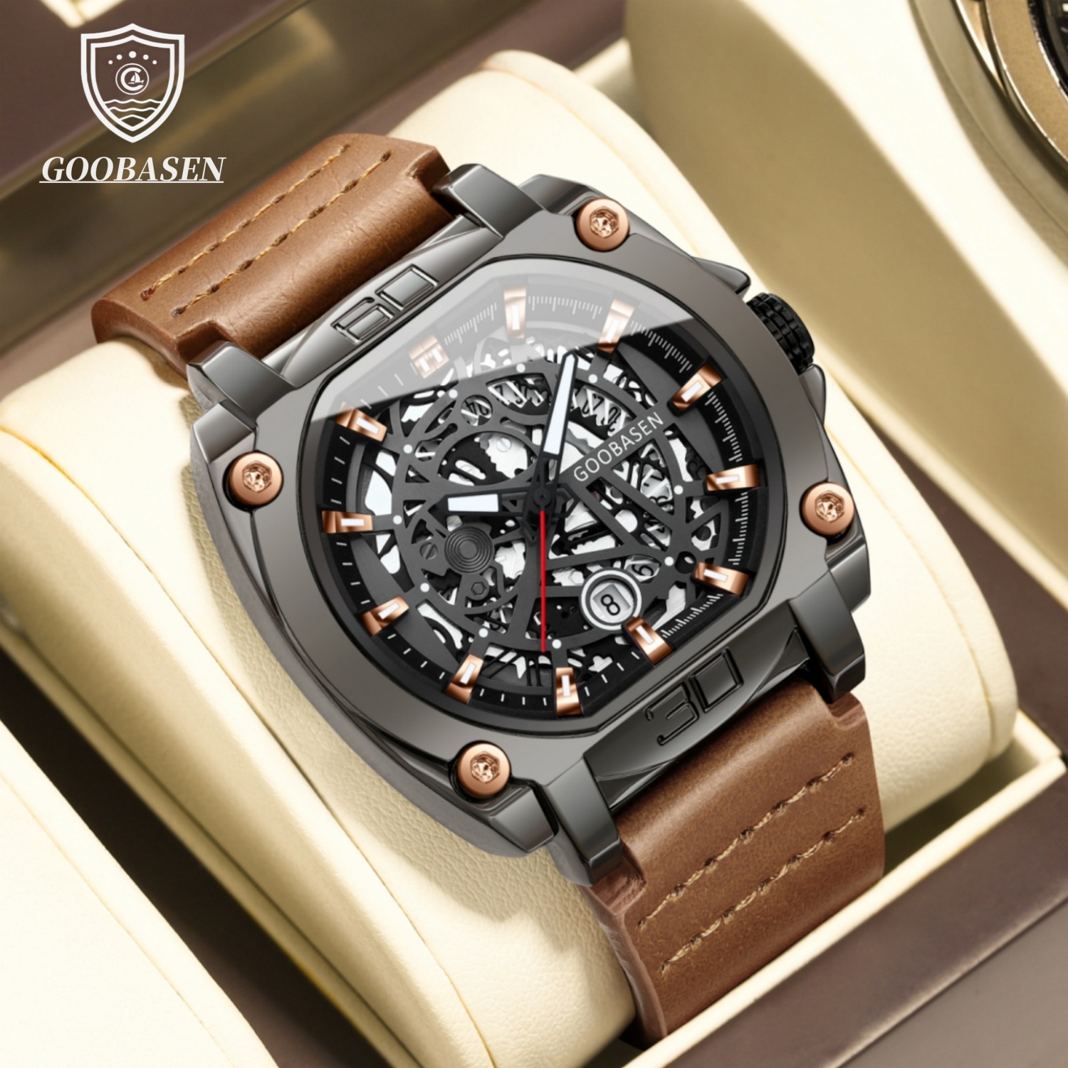 Gubosen Best-Selling High-Tech, Cool, Unconventional Men's Watch (Quartz) – Cross-Border TikTok Live Streaming with Drop Shipping