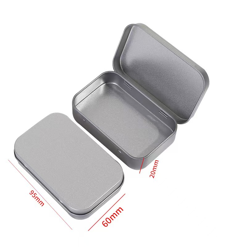 Factory in-stock flip-top U‑disk small iron box with top-and-bottom lid, silver rectangular cigarette box, flat iron for wearable nails