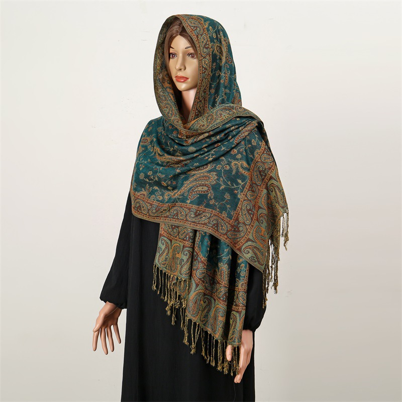 Cross-border autumn imitation camel toe scarf for women warm winter scarf for women with printed design scarf