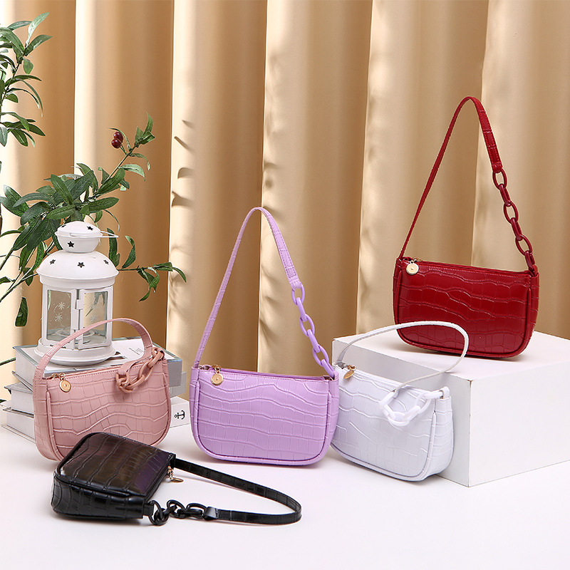 Hobo Underarm Bag 2021 Ladies' Handbags Crocodile-Print Underarm Bag Fashionable Influencer Women's Shoulder Bag