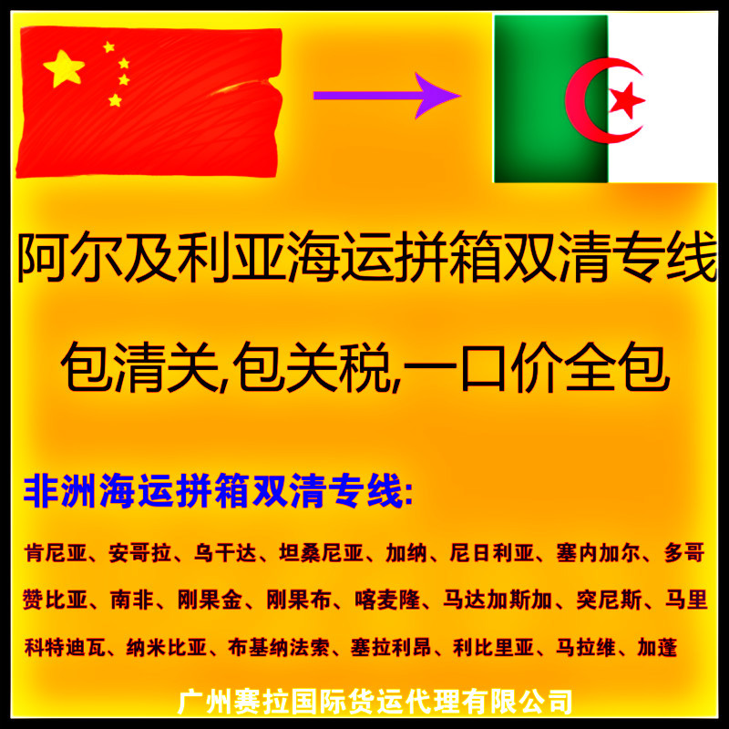 China to Algeria sea freight double tariff special line Algeria sea freight door to door DDP