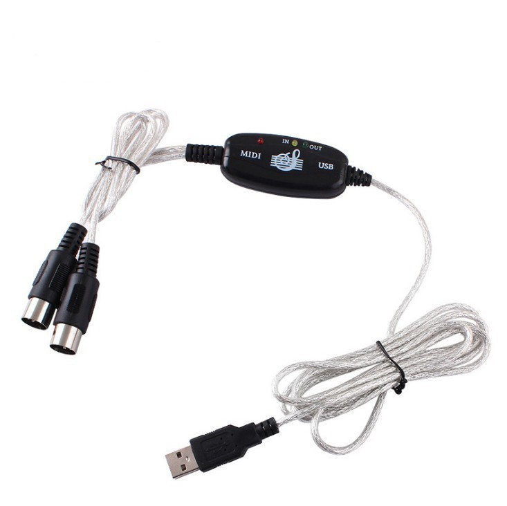 USB MIDI keyboard cable, MIDI adapter cable, MIDI-to-USB cable, music editing cable