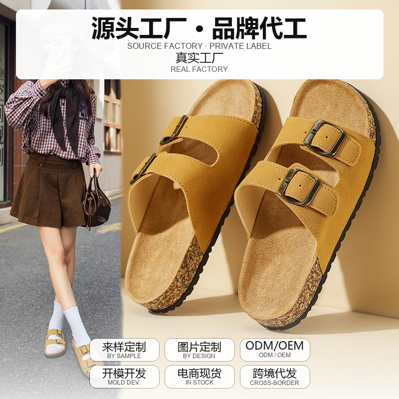 Cross-border bestseller: Birkenstock double-strap open-toe adjustable upper, comfortable, breathable, and non-slip classic women’s shoes—available for dropshipping.