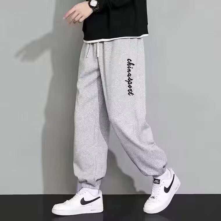 Ankle-Tied Sports Pants for Men – Extra-Large Size, Plus-Size, Oversized Stylish Sweatpants for Plus-Size Individuals, Super Large Size Suitable for Those Weighing Up to 150 kg, Cropped Length