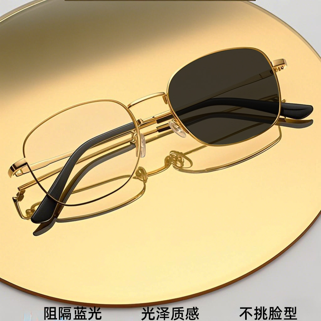 6639 light-sensitive color-changing eyeglass frames new metal men's blue light-resistant flat-panel frames women's color-changing eyeglass frames wholesale