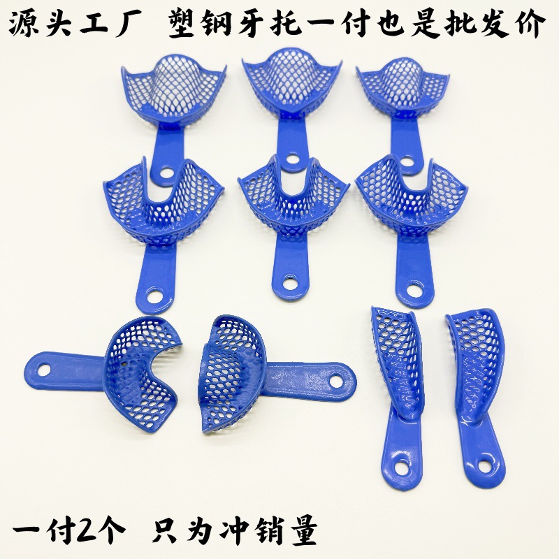 Dental material self-made blue plastic steel toothpick molded toothpaste model mesh tray mouth
