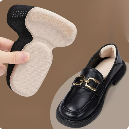 T-shaped heel patch for women, prevents heels from slipping; high-heeled shoe heel cushion to reduce friction; half-size insole for adjusting shoe size up or down.