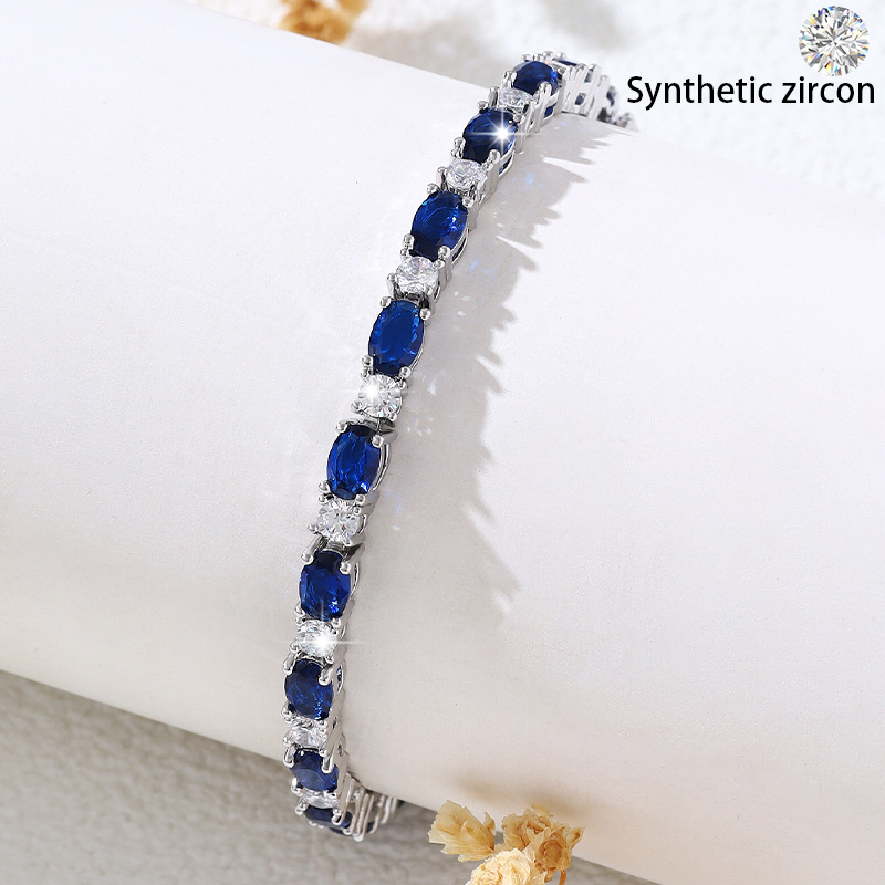 Cross-border supply, factory direct sale: egg-shaped bracelets, European and American style, platinum-plated crystal bracelets for women—wholesale available.