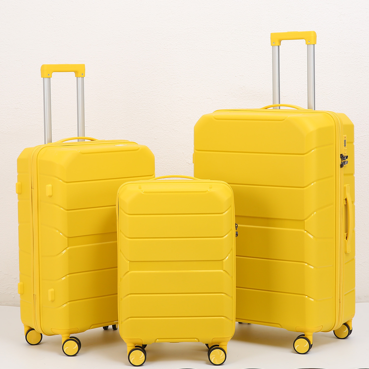 PP Large-Capacity Trolley Suitcase, Carry-On Set, Student Cabin Case, Luggage, 20–24–28 Inch