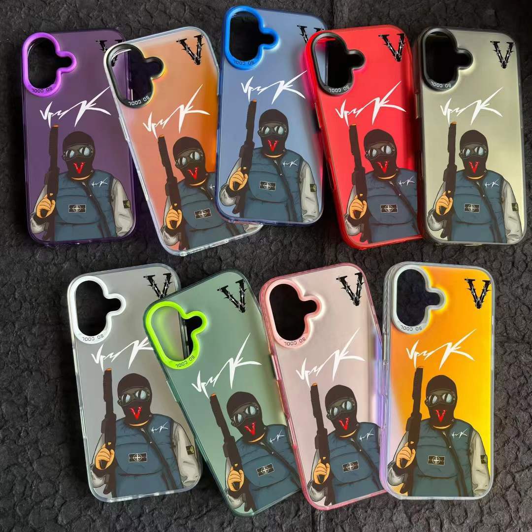 New style phone case for iPhone 16, drop-resistant case for Apple iPhone 15 Pro Max, colorful silver case for iPhone 14/13, men’s V‑style utility vest design