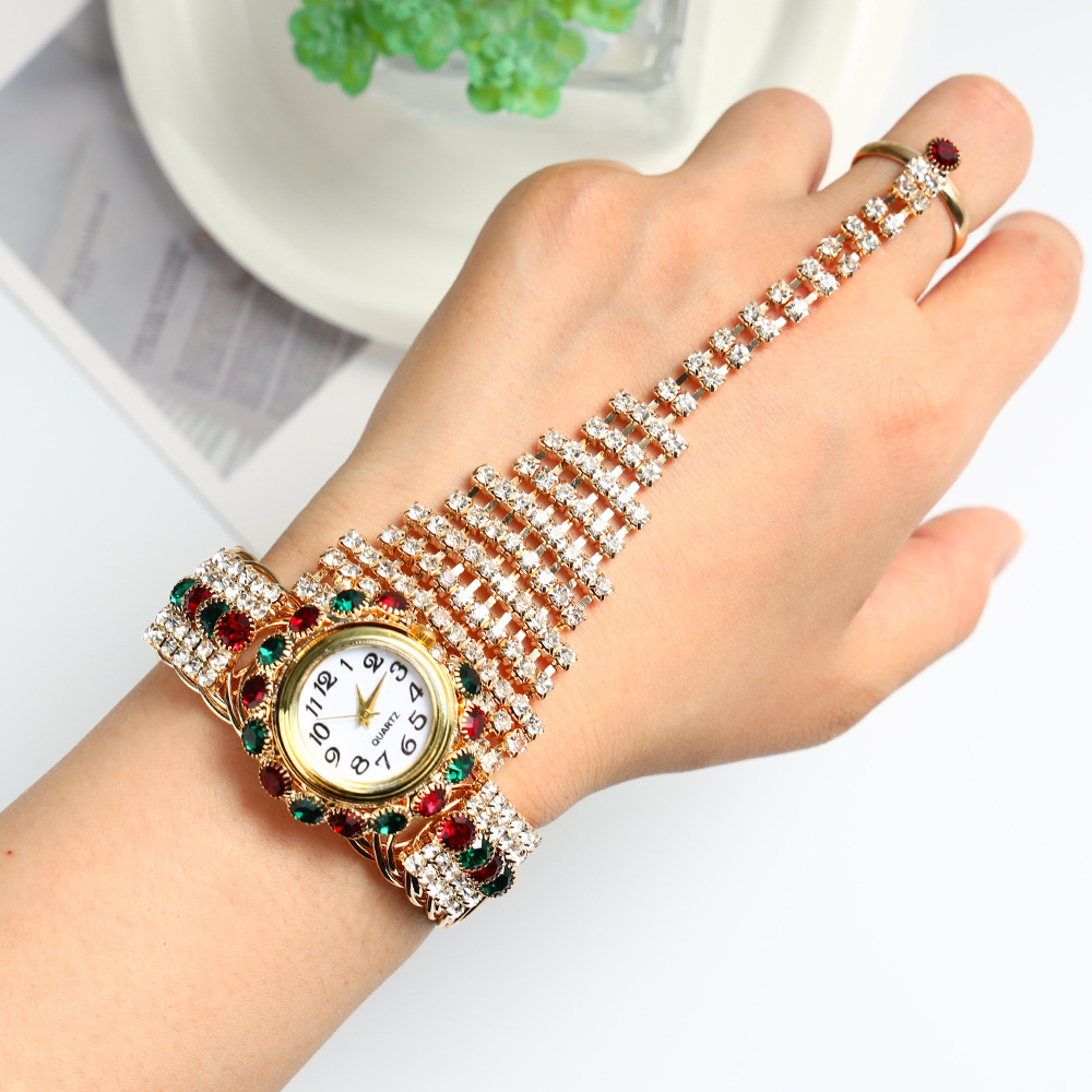 Cross‑border trendy new women’s watch—full‑diamond, fashionable, versatile casual quartz watch for women, direct from the factory.