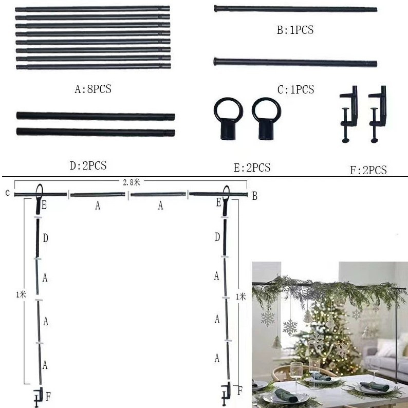 Cross-border best-selling new product: desktop arch stand, adjustable iron arch frame for birthday party decorations