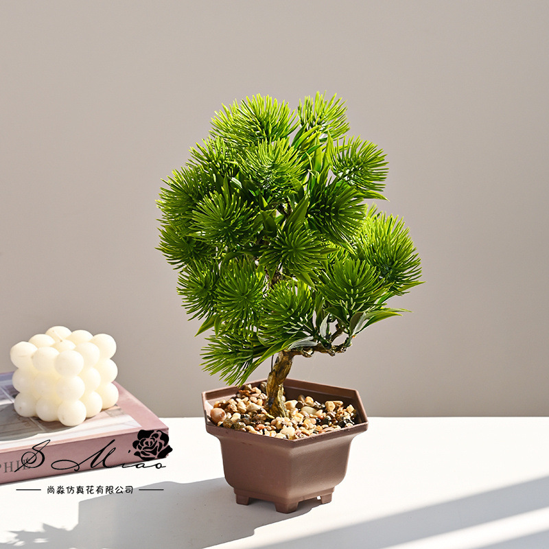 Plastic fake flowers, potted greenery, home décor, photography props, indoor ornamental artificial plants, high‑end artificial flower bonsai