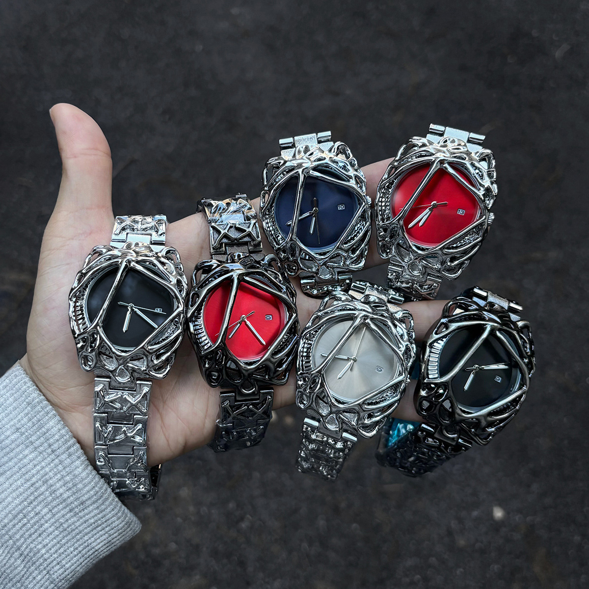 Millennium y2k men's wristwatch spider web alabaster European and American high-end waterproof cross-border wristwatch for men