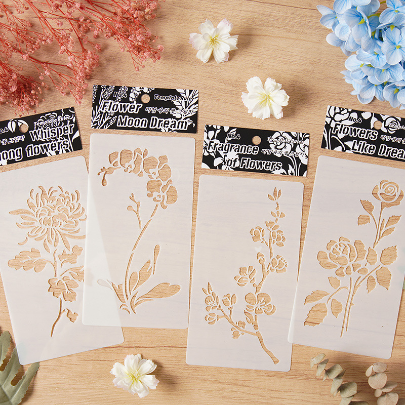 Floral Shadow Dancing in the Breeze — Painting Template, Spray-Painting, Flower Stencils, Hollow-Out Ruler, Printing, Hand-Painting, Graffiti, Children’s Handwritten Newsletters, Landscape Decoration, DIY