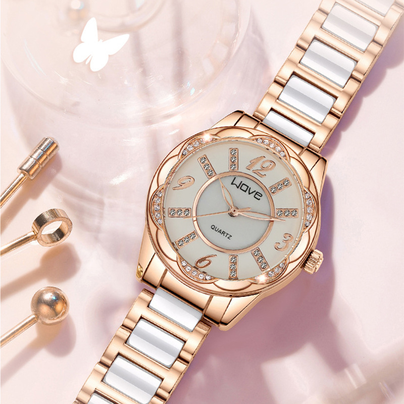New Japanese women's watches fully automatic quartz watches women's ceramic butterfly buttons women's watches wholesale