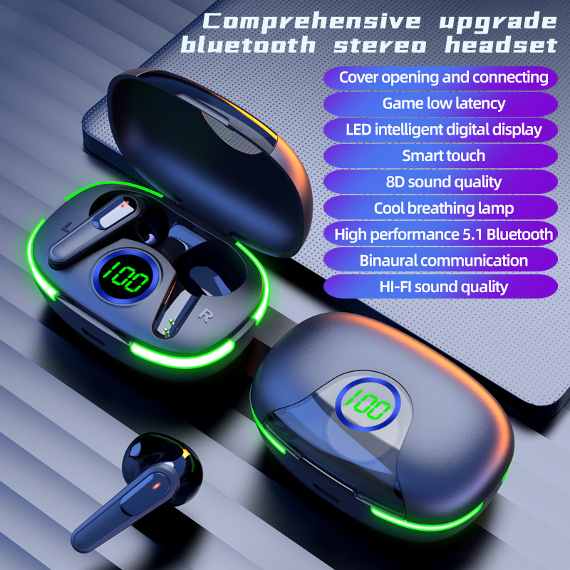Cross-Border Exclusive PRO 80 True Wireless Bluetooth Earbuds with Magnetic Charging, Gaming and Sports, Stereo Sound in Both Ears