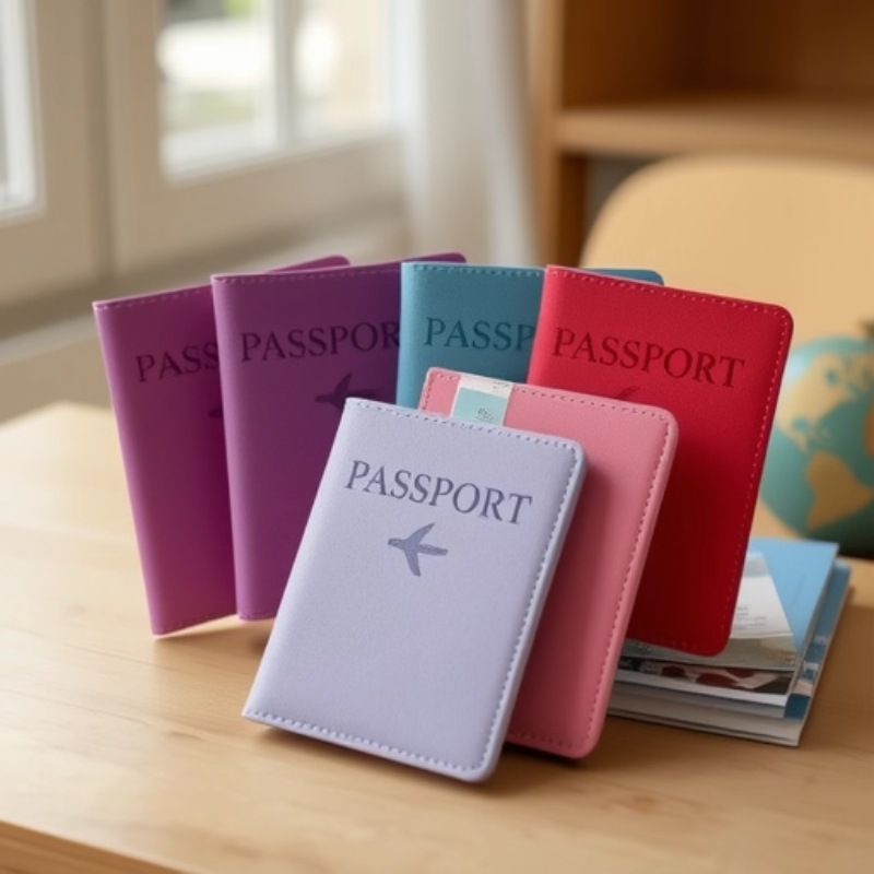 Simple passport protective case, leather travel cover, storage pouch, airline ticket holder—universal for men and women, boarding passport holder