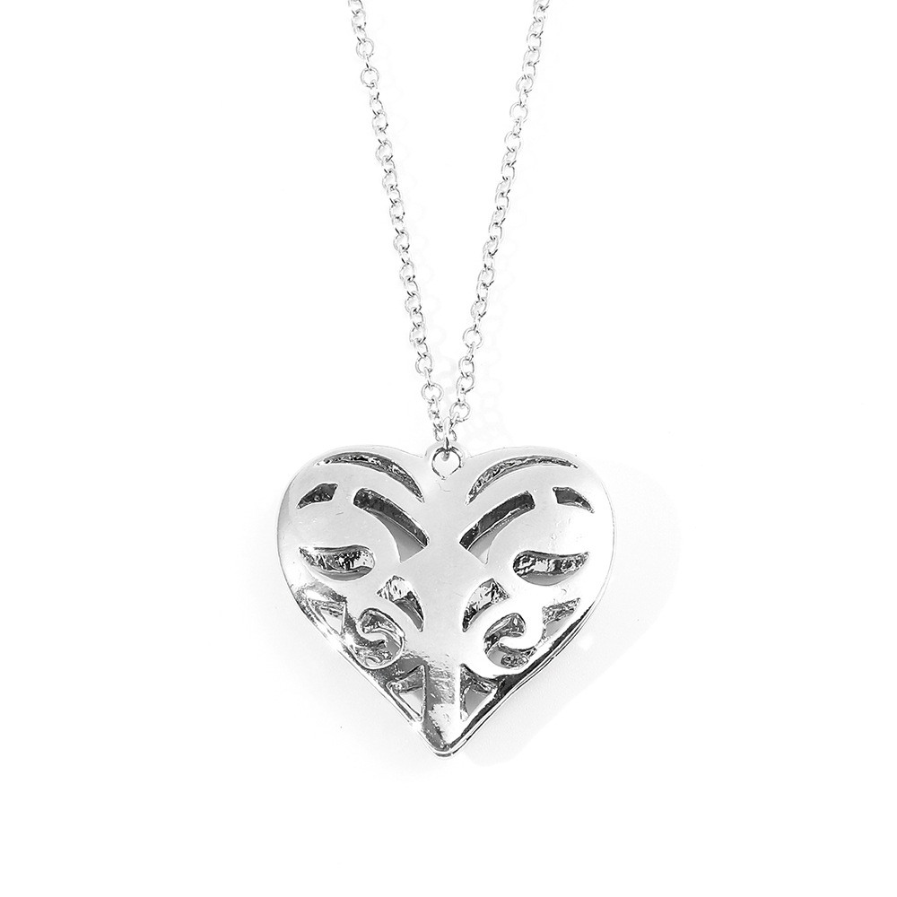 Vampire Diaries Heart-Shaped Hollow Necklace Fashionable Commuter Style Vintage-Inspired Alloy Jewelry