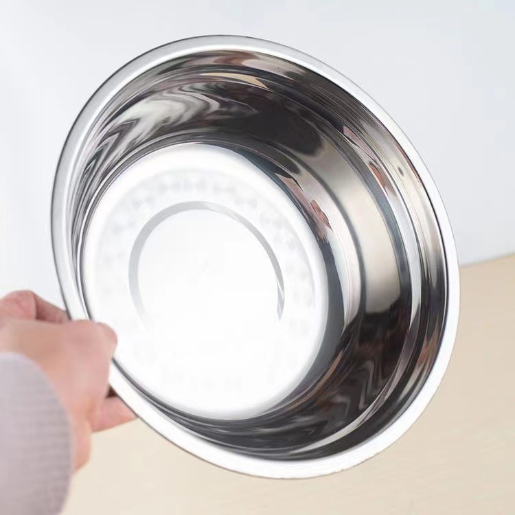 Stainless steel basin, thickened household soup bowl, vegetable bowl, rice bowl, canteen soup serving bowl, instant noodle bowl, multipurpose basin, baking and egg-beating bowl