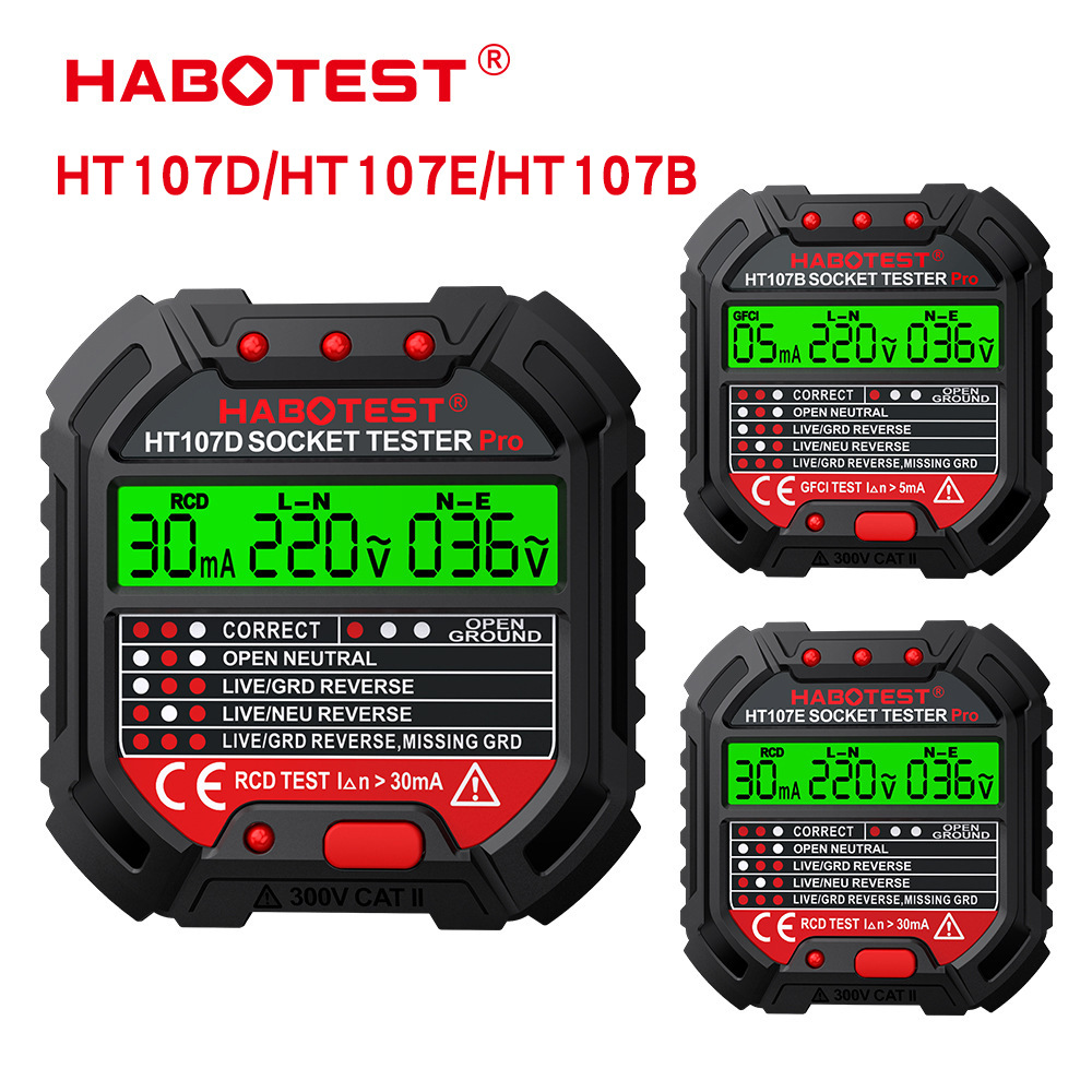 WarboHT107D/HT107E socket detector electrical tester to test the polarity of the power supply HABOTEST