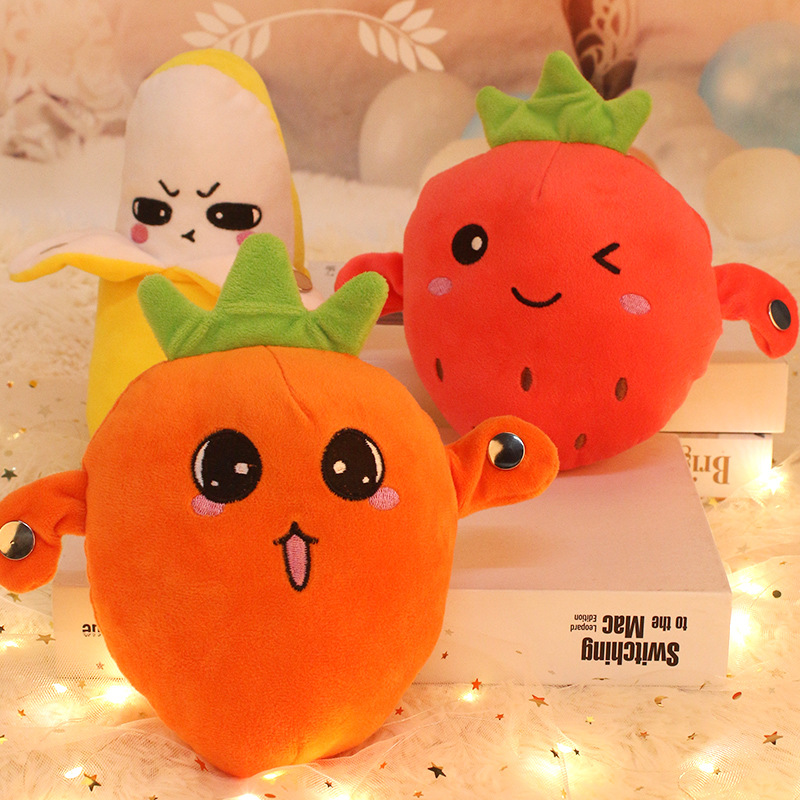 Children's cartoon fruit sensing beating piano toys Baby interactive fruit doll toys