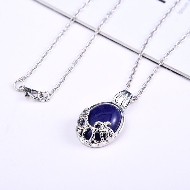 Around the Vampire Diaries sunscreen silicone silver Catherine natural stone necklace manufacturer direct to wholesale
