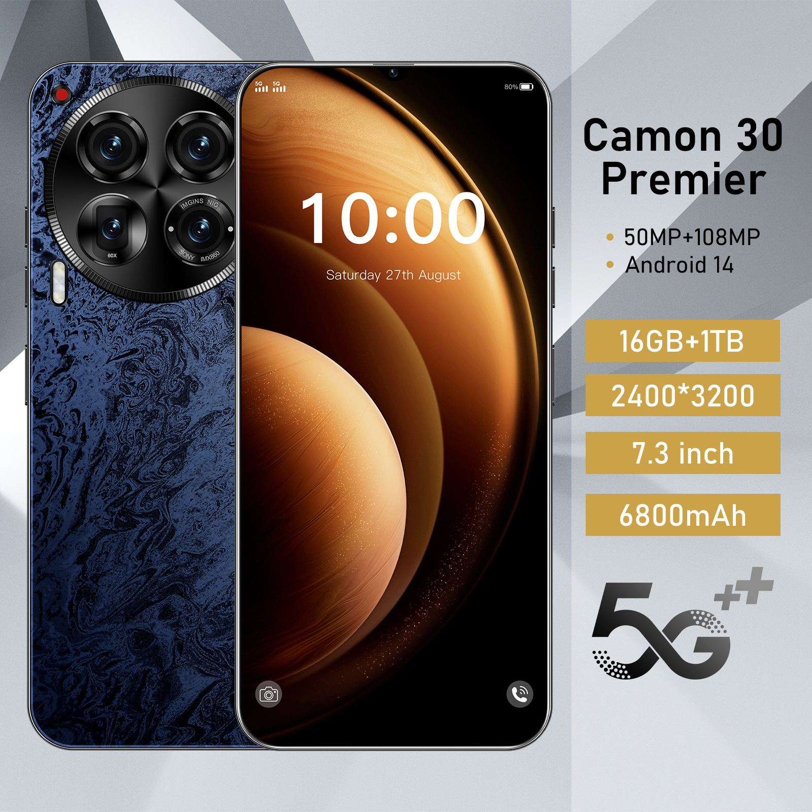 2025 Cross-Border Exclusive Supply: Camon30 Smartphone with Ultra-High-Definition Large Screen, 16GB + 1TB of Massive Storage—Direct Sales from the Original Manufacturer