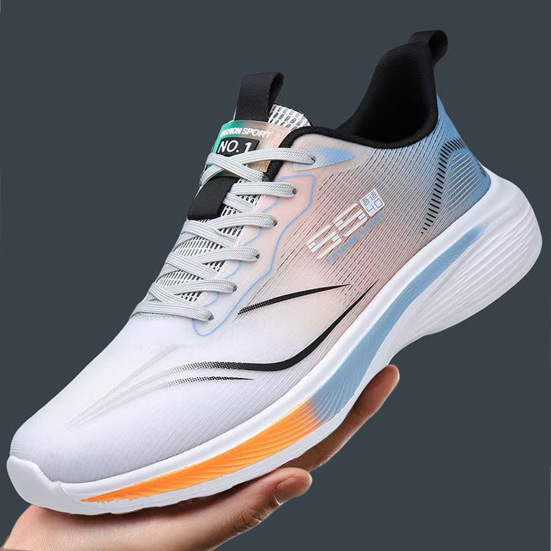 Men's athletic shoe new design mesh breathable shock absorbing running shoe comfortable lightweight soft bottom trendy men's running shoe