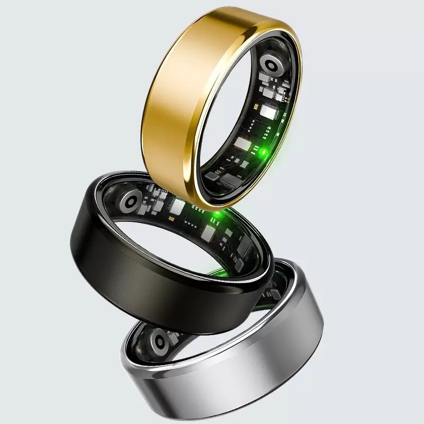 Cross-border new R100 smart ring abrasive stainless steel waterproof heart rate gauge finger ring black technology sports sleep