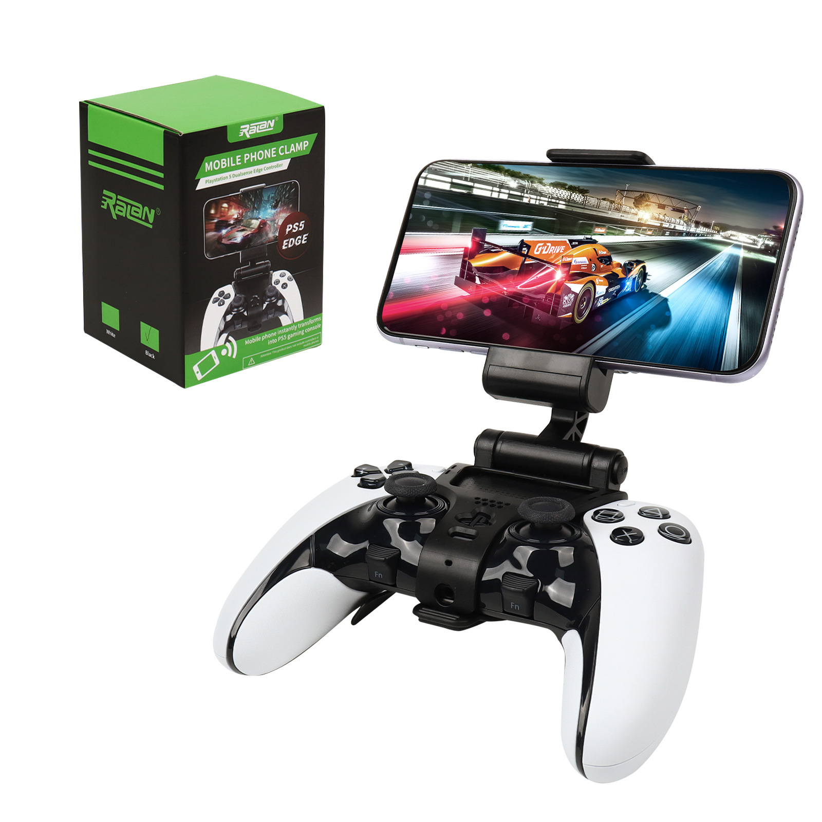 PS5 Edge Gamepad Clip & Holder, PS5 Elite Dual‑Adjustment Phone Telescopic Stand Accessory