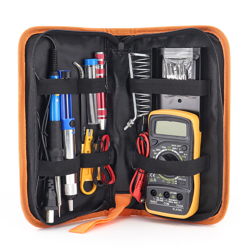 Cross-border adjustable-temperature soldering iron, 60W, for household repairs; European-standard 220V electric welding pen tool kit set.