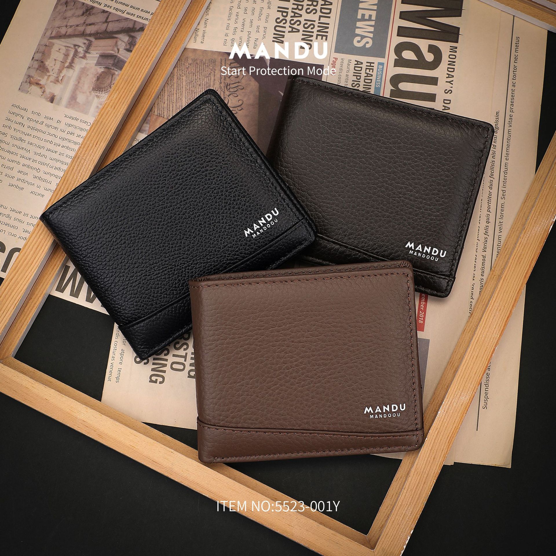 Men's leather wallet cross-border ultra-light multi-purpose leather wallet anti-theft multi-card slot large capacity card pack