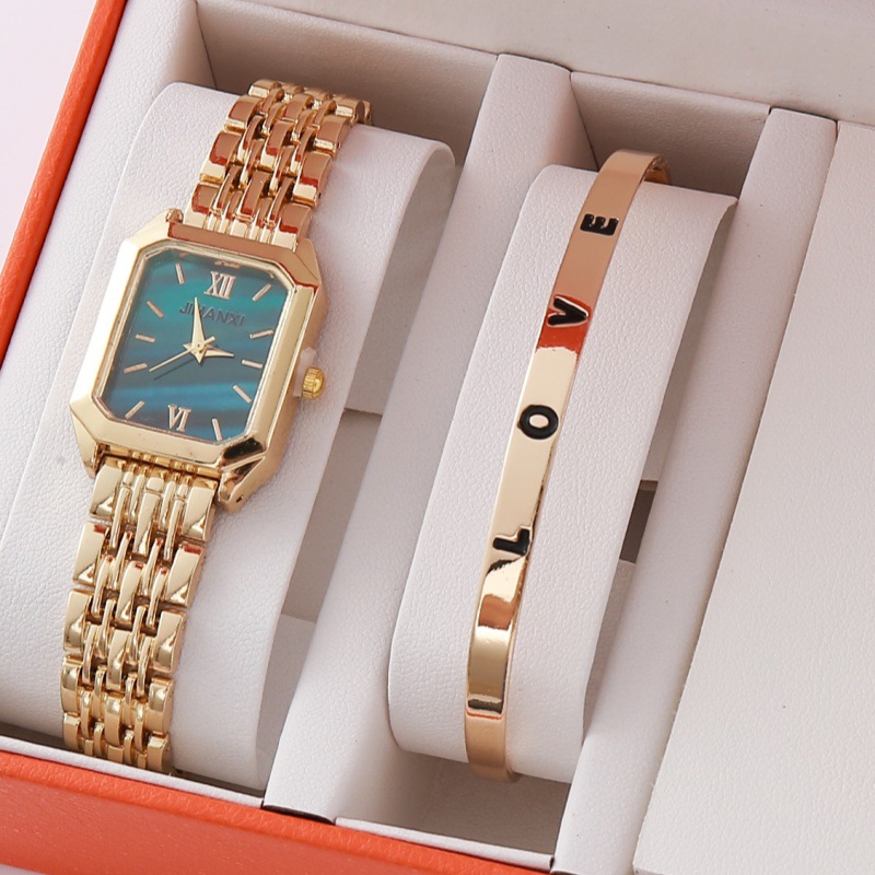 2025 foreign trade new light luxury steel band ladies watches women's fashionable simple square quartz watches wholesale
