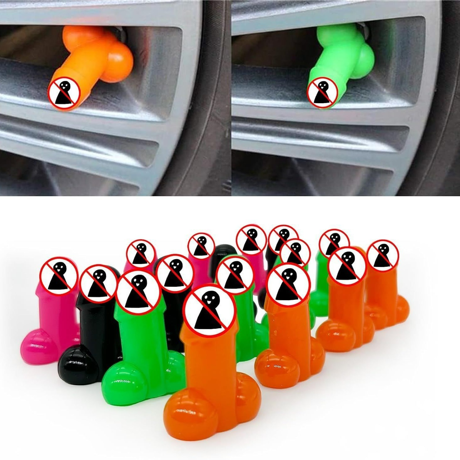 Fucking air cylinder tire air valve cap full fluorescent air valve cover fucking air valve car motorcycle accessories