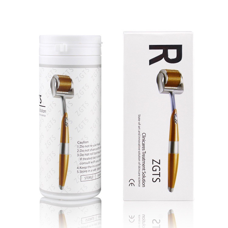 ZGTS microneedle roller—192-microneedle massage roller for home use, MTS beauty tool with microneedles for topical application