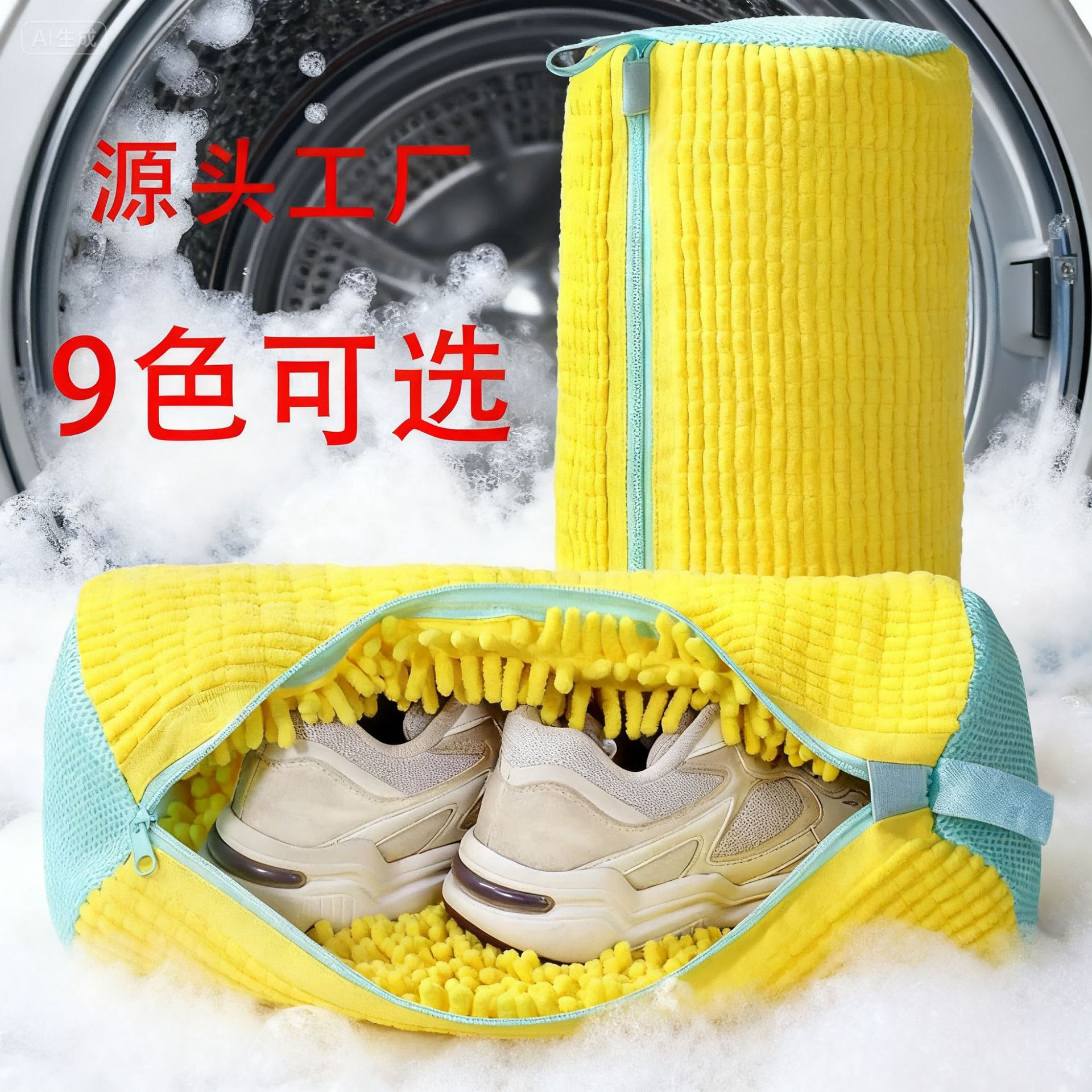 Amazon Thickened, Durable Shoe Cleaning Bag—Deformation-Resistant Chenille Material, Color-Protecting Mesh Bag with Zipper—The Ultimate Shoe Cleaning Tool