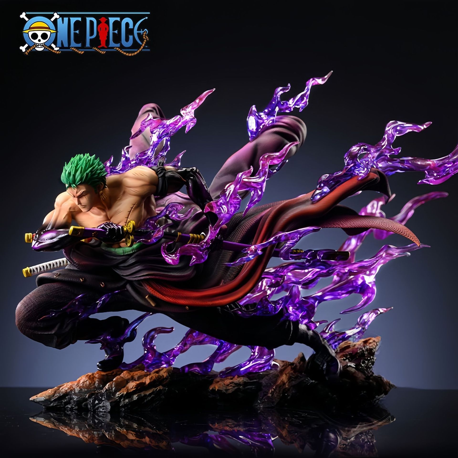 One Piece Action Figure: Drifting Zoro, Sword-Drawing Zoro GK Statue with Effects, Anime Action Figure Model Ornaments for Wholesale