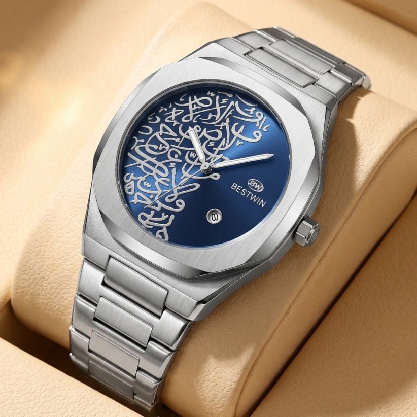 New Arabic digital watches for men with high-quality marble-stamped men's watches