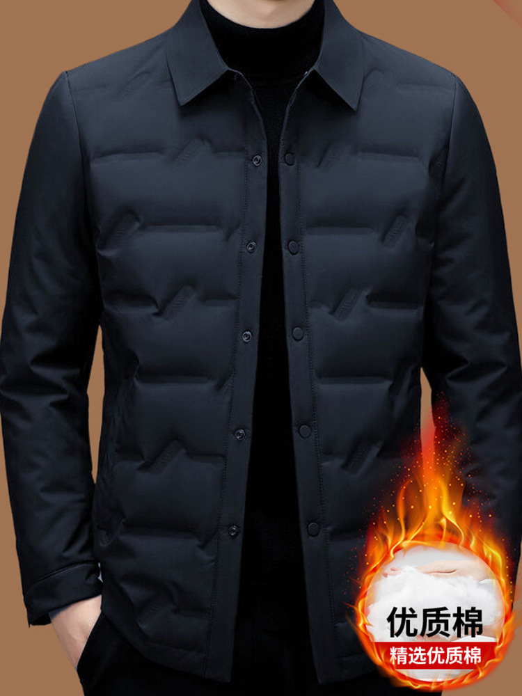 Drop-shipping men’s autumn/winter cotton coat, mid‑age and elderly jacket, dad‑style business cotton outerwear, casual men’s wear