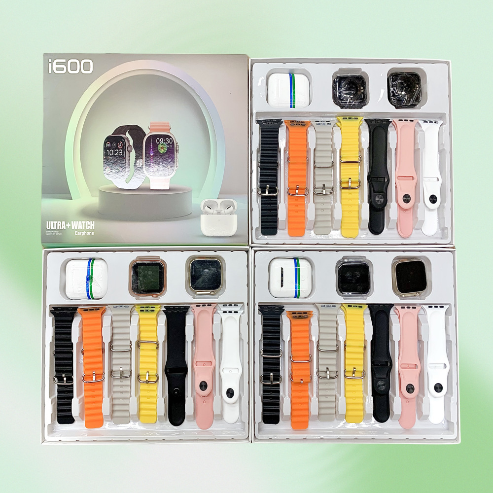 i600 Smartwatch 7-in-1 Set: Multifunctional Bluetooth Call, Heart Rate Monitor, Pedometer, Sports Watch, with Silicone Strap