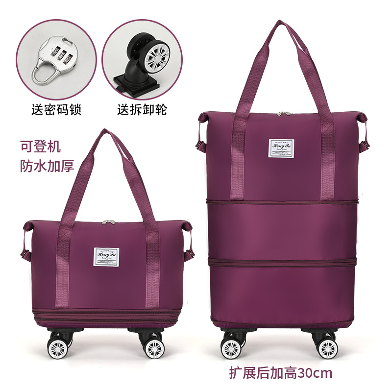 Extra-Large Wheeled Travel Bag, Portable Student Luggage, Expandable, Quick-Release Omni-Wheels, Suitable as Carry-On for Air Travel