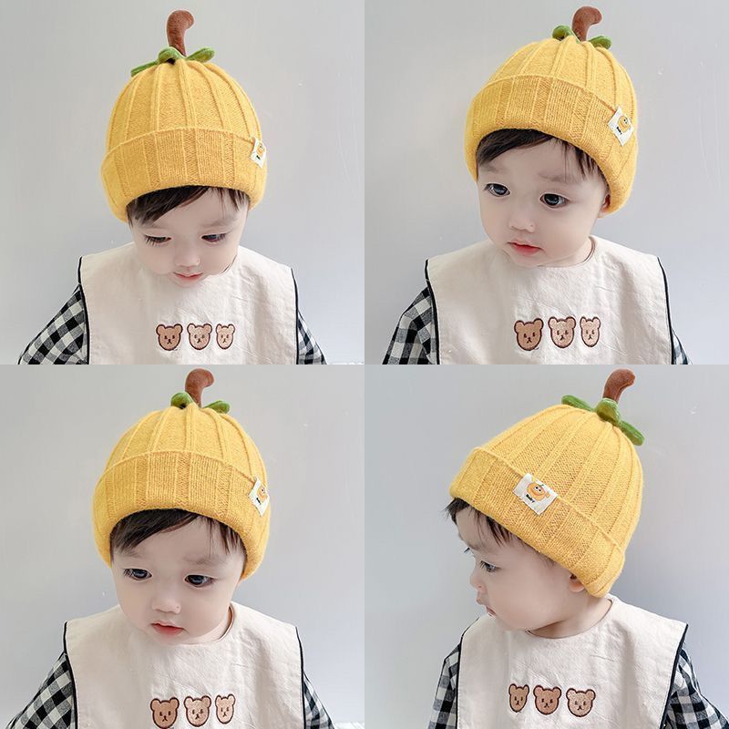 New hat for babies, autumn-winter children, cartoon-warming knitted hats for men and women, cold-resistant and wind-resistant fur hats for babies