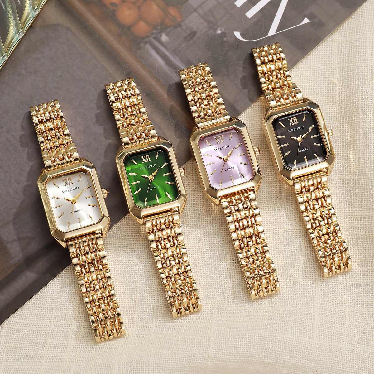 Foreign trade wholesale new trendy square ladies watches gold watches women's watches steel band women's watches manufacturers wholesale