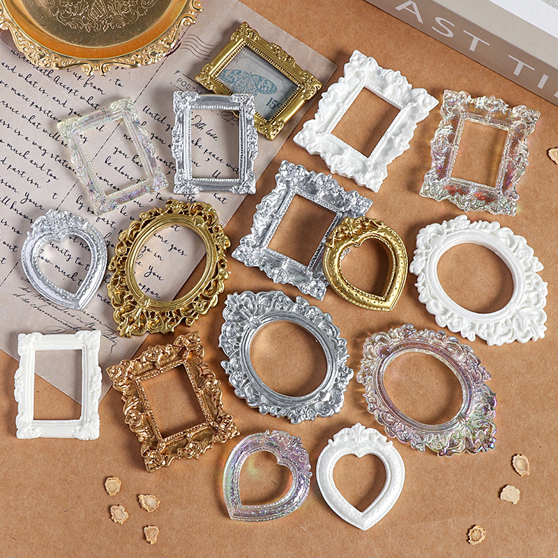 Retro‑style simulated photo frames, Baroque angel cream glue, DIY phone cases, refrigerator magnets, hair accessories, and small resin components