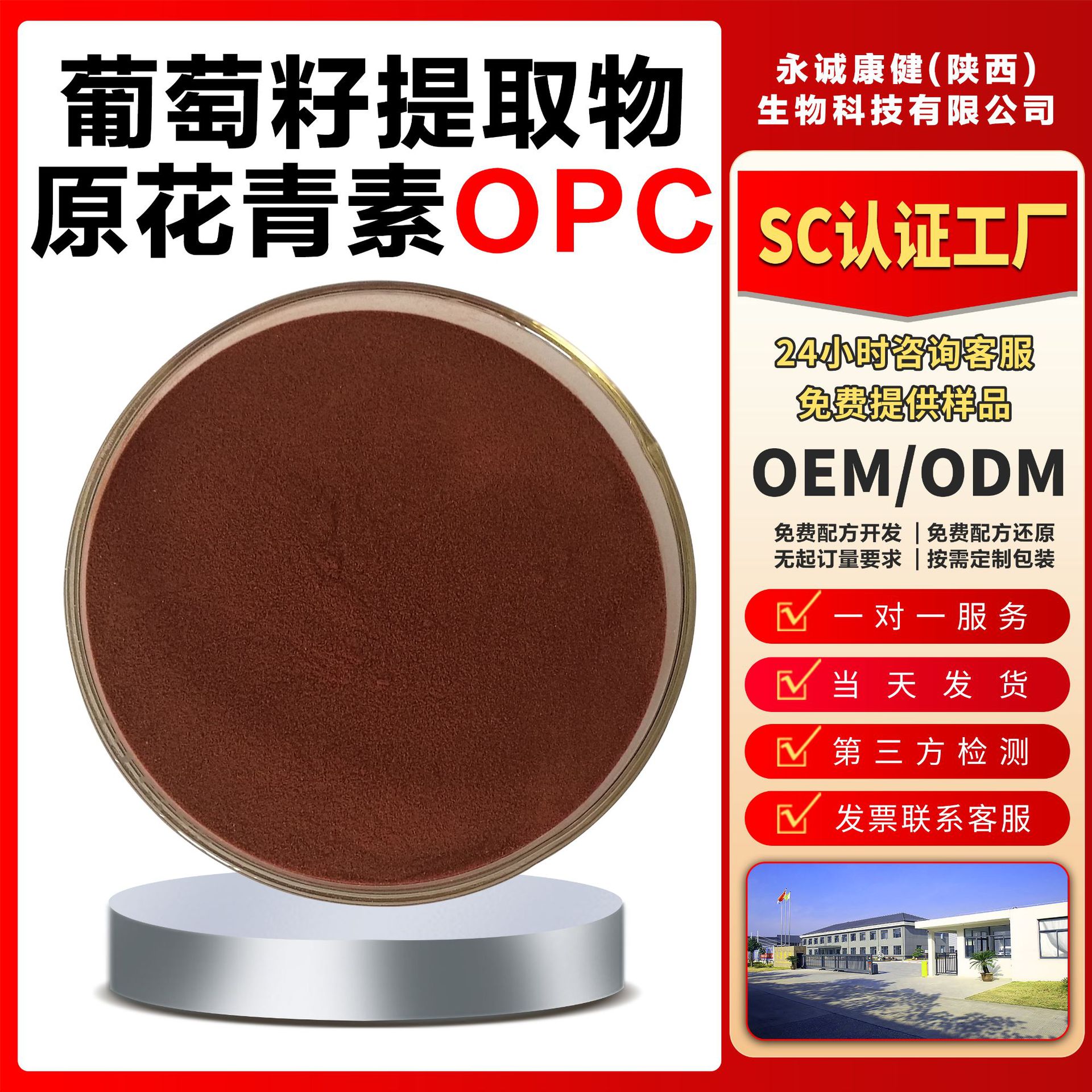 Grape Seed Extract 95% Proanthocyanidins (OPC), Water‑Soluble, New Food Ingredient, Available for Wholesale & Retail, Ships Same Day