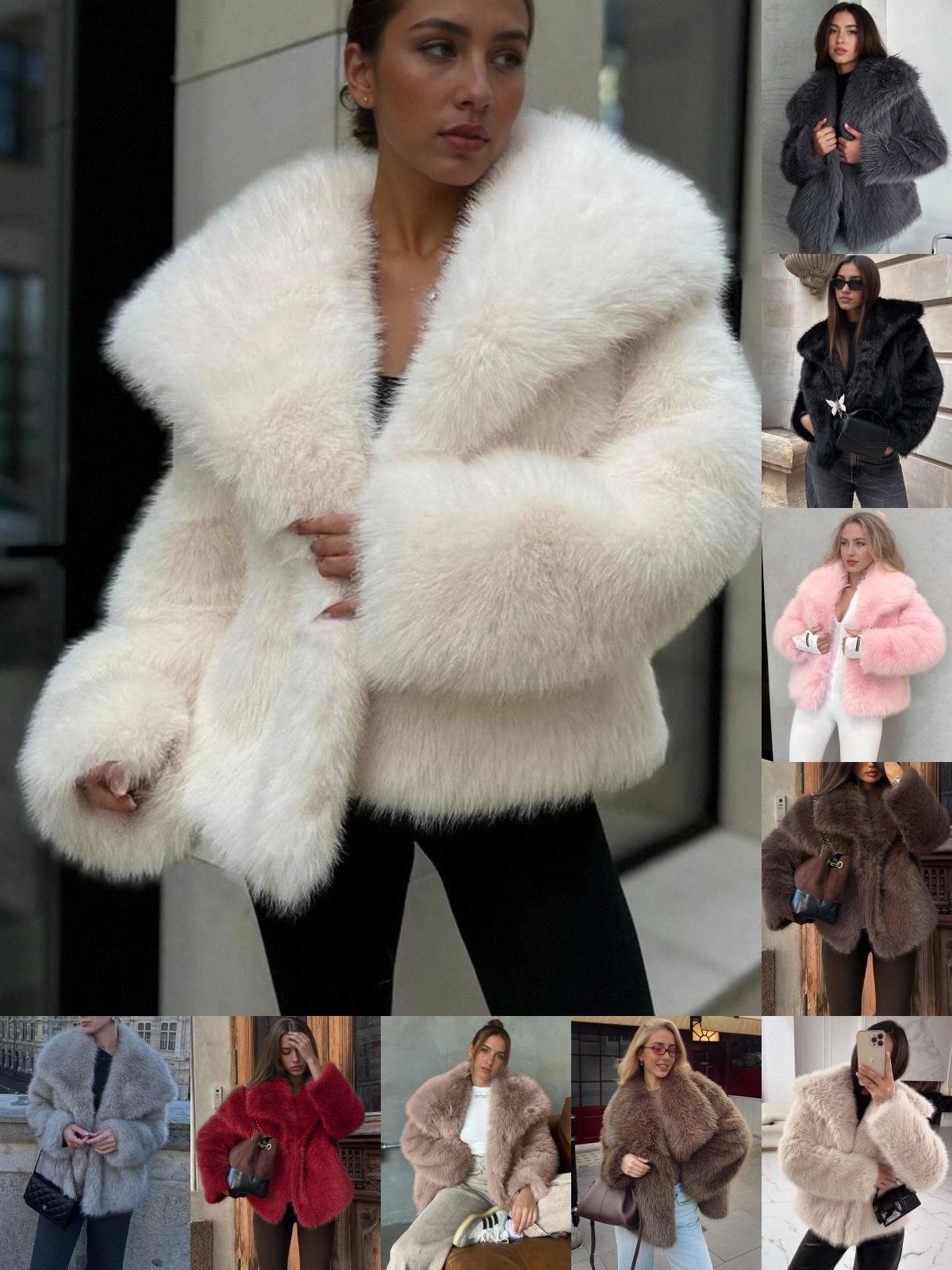F1048 European and American cross-border women’s autumn/winter new faux fur coat top, short plush faux fur jacket for women