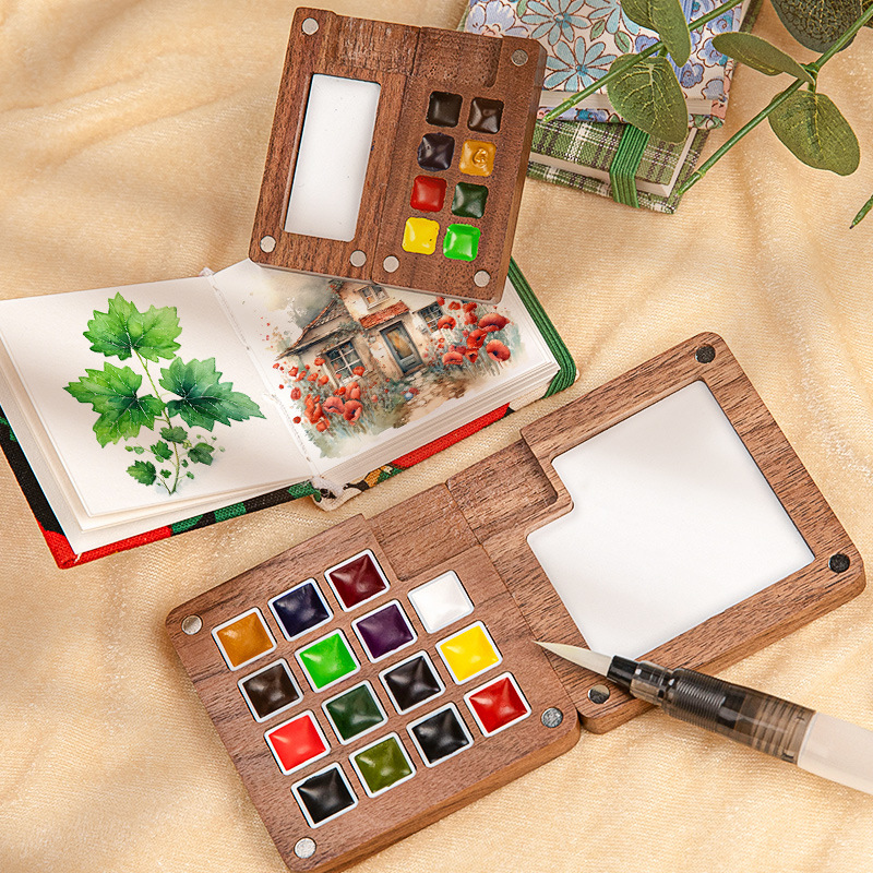 Schmincke Watercolor Paint, Solid Pigment in Portable Mini Travel Boxes—Ideal for Artistic Use and On-the-Go Sketching