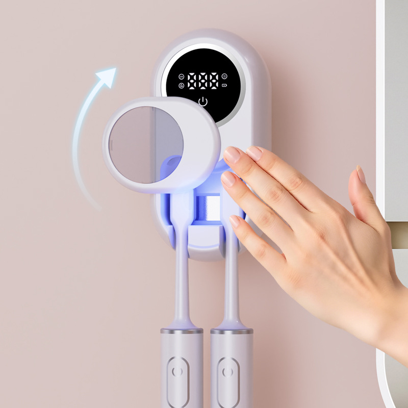 Cross-border toothbrush disinfectant kit rack bathroom smart electrical sterilization enclosure wall hanging toothbrush for two people