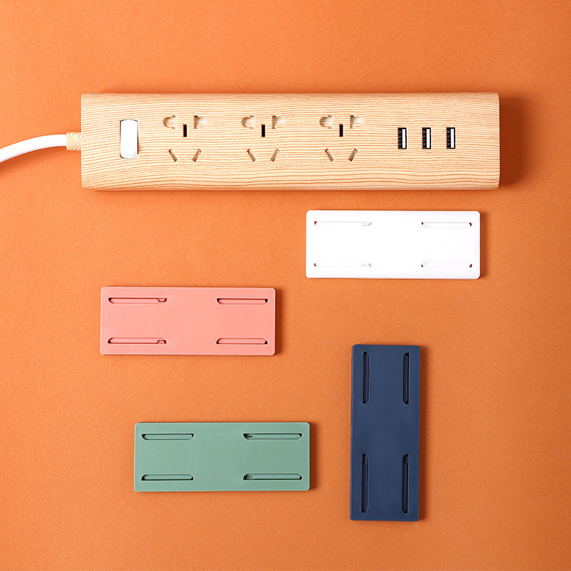 Plug-in fixture seamless adhesive liner organizing container router plug-in panel wall mounted fixture